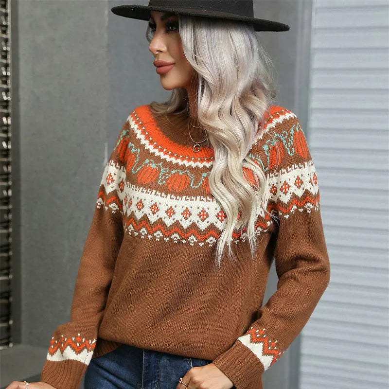 Mira Women's Ugly Christmas Sweater | Modern Norwegian Pattern, Comfortable Fit 2
