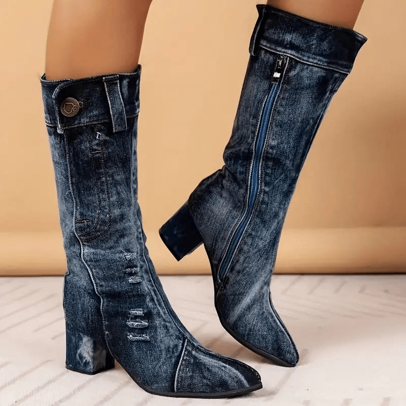 Molly Women's Cowboy Boots | Denim Blue, Mid-height 0