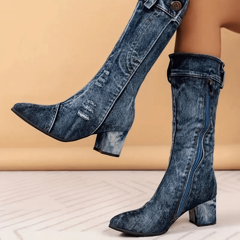 Molly Women's Cowboy Boots | Denim Blue, Mid-height 3