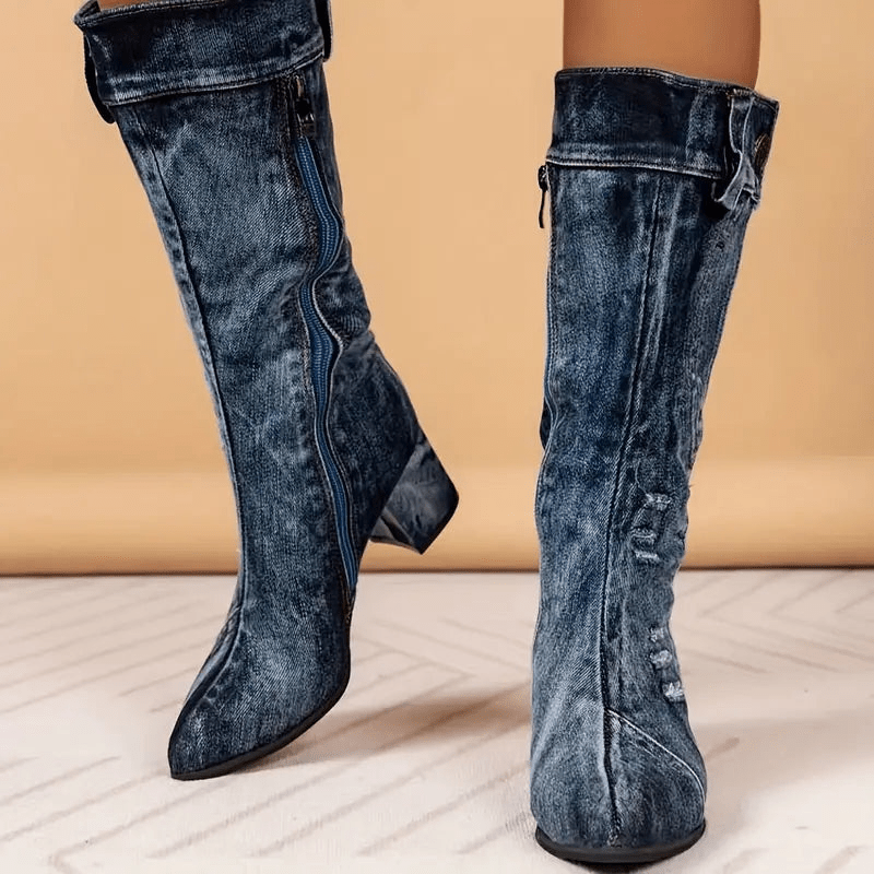 Molly Women's Cowboy Boots | Denim Blue, Mid-height 4
