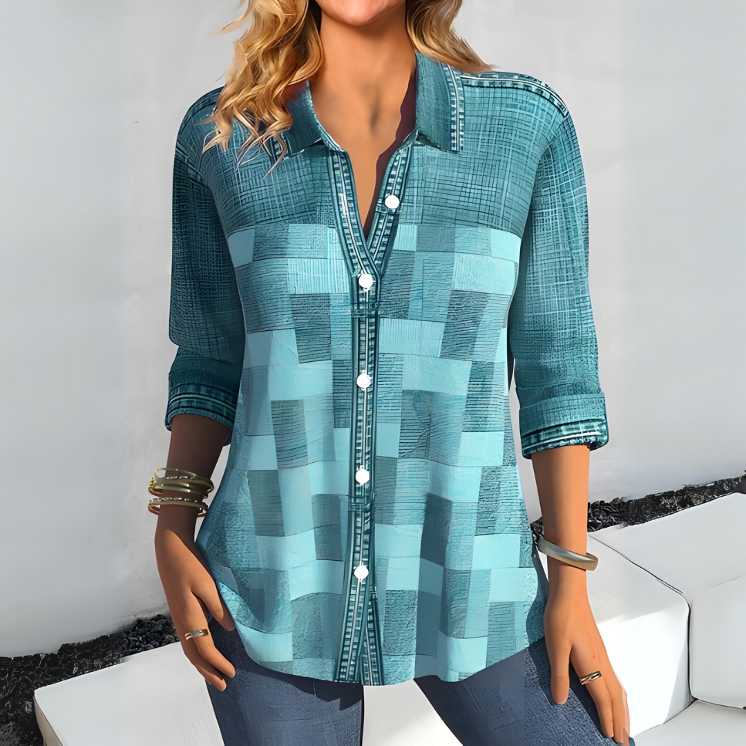 NAIMA | Chic Button-Up Blouse with Texture and Airy Fit 1