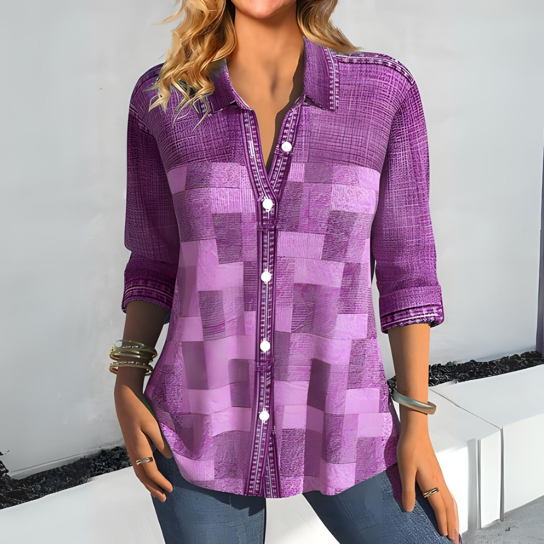 NAIMA | Chic Button-Up Blouse with Texture and Airy Fit 2