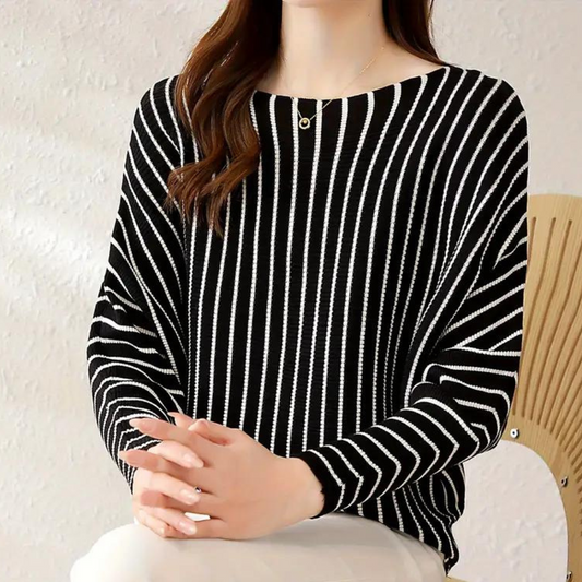 NOÉMI | Loose-fitting sweater with vertical stripes 0