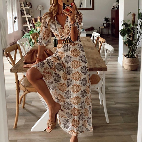 Naïra | Festive Long Patterned Dress for Women 0