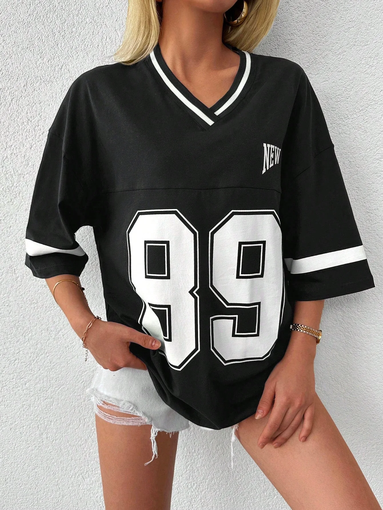 Naylinn | Oversized Sports T-shirt with New York Print 0
