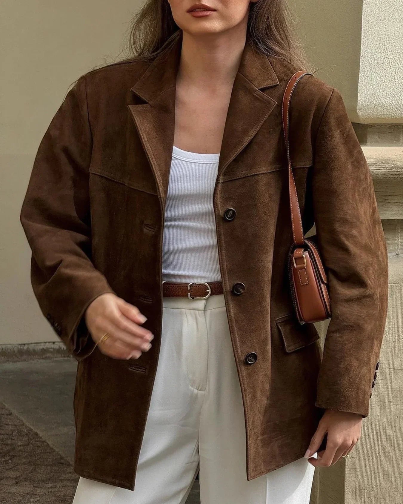 Nina Women's Blazer | Suede, Timeless and Flattering Design 0