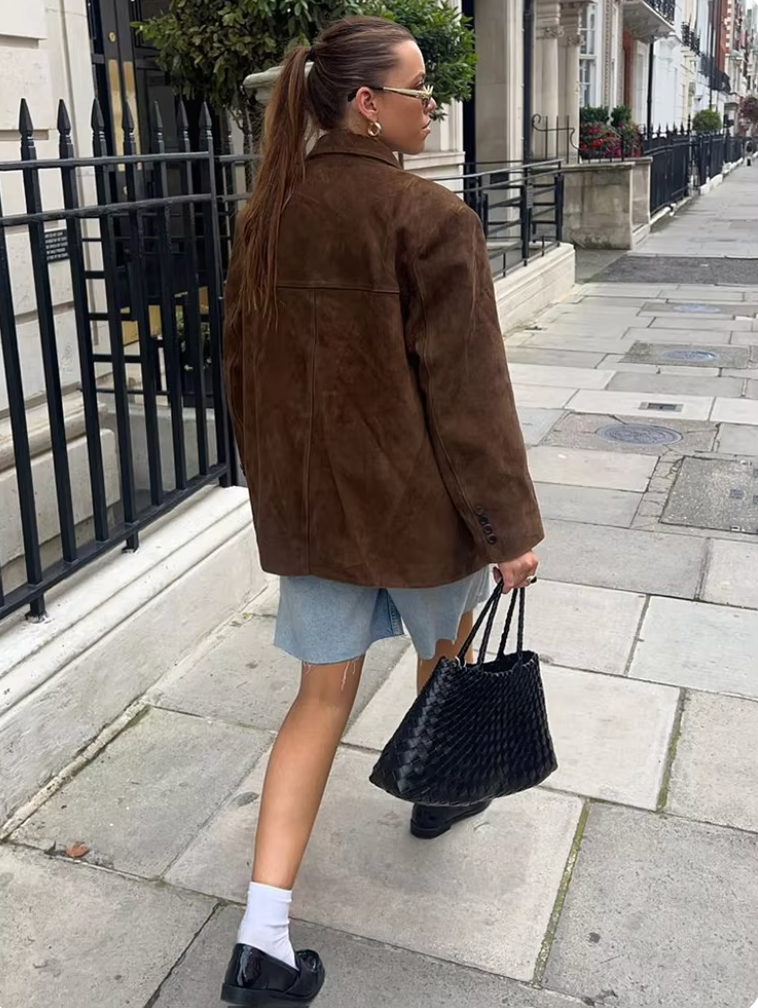 Nina Women's Blazer | Suede, Timeless and Flattering Design 4