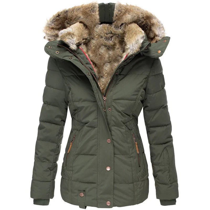 Nora Women's Winter Coat | Long Cut, With Hood 9