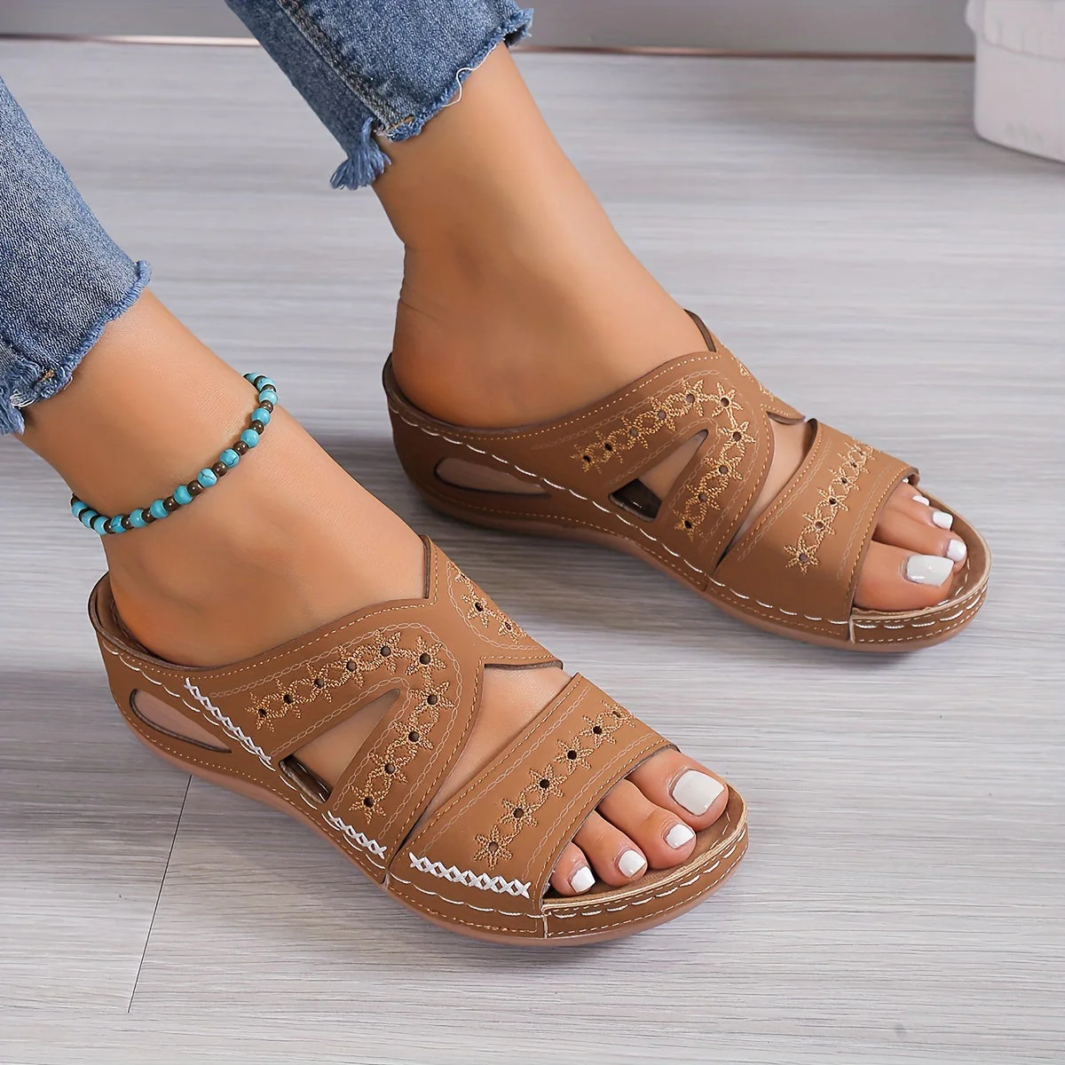 Noriva | Orthopedic Comfort Slippers with Open Wedge Heel 2