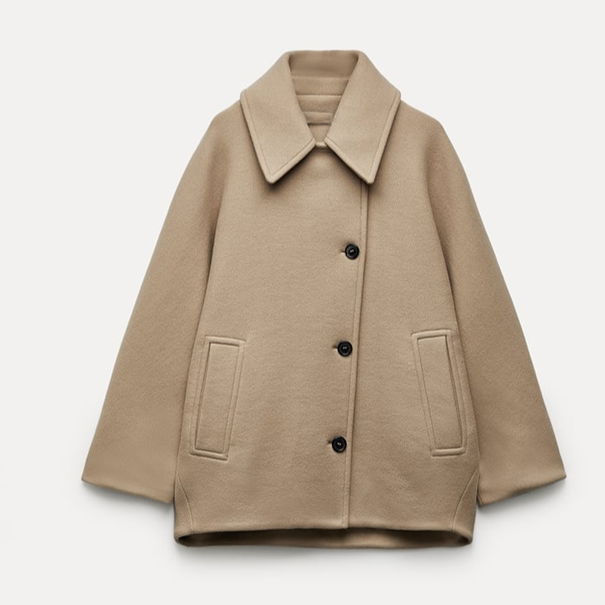 Olive Women's Trench Coat | Soft Wool, Oversized 0