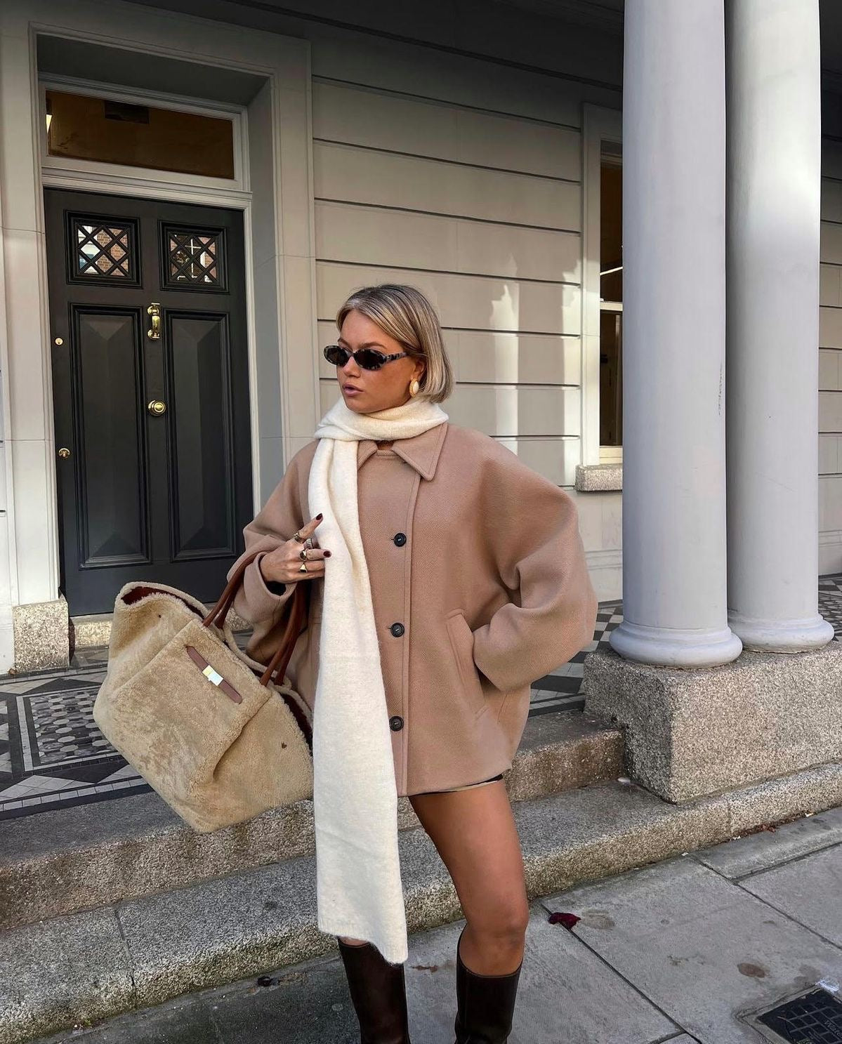 Olive Women's Trench Coat | Soft Wool, Oversized 1