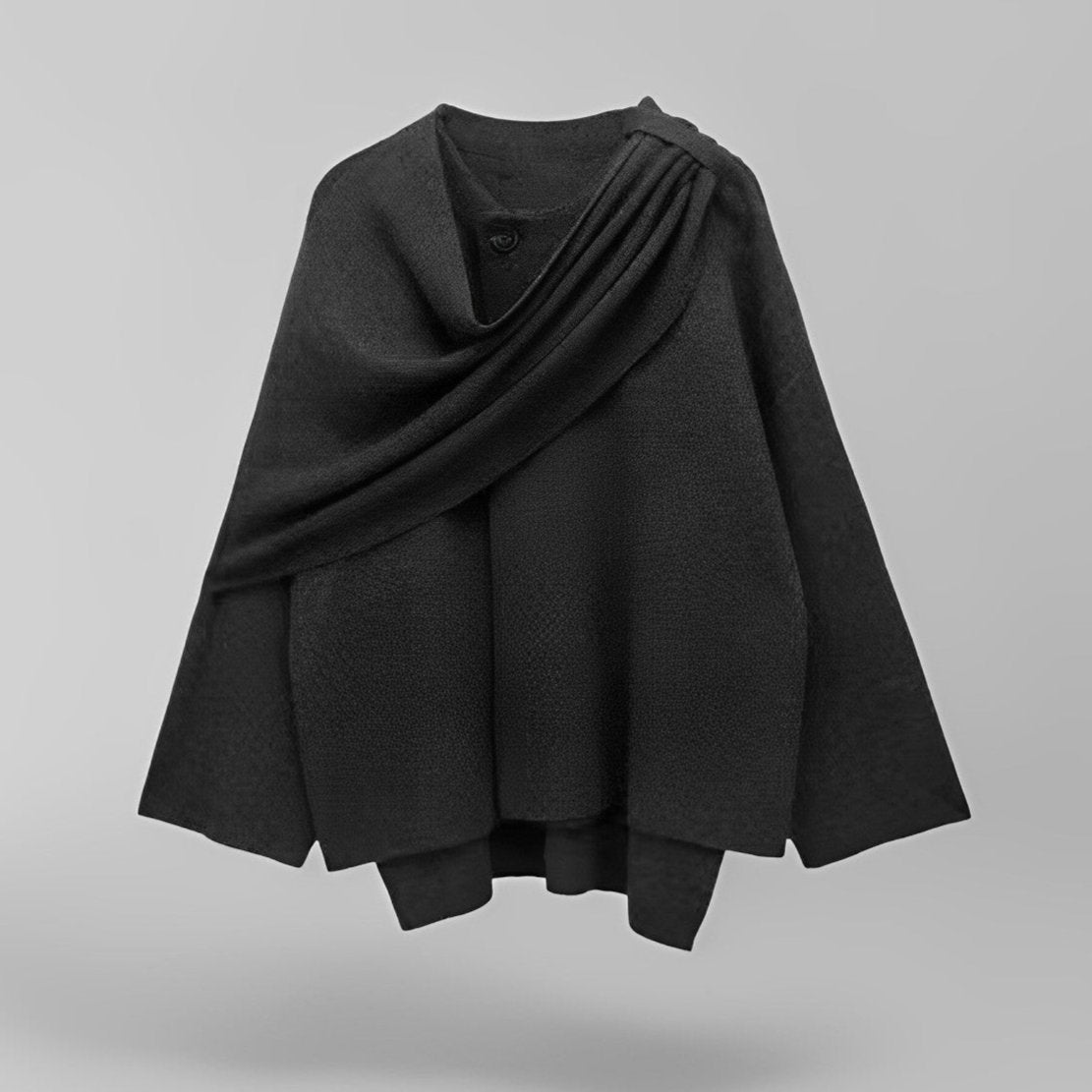 Oversized wool coat with button closure and luxury lining 0