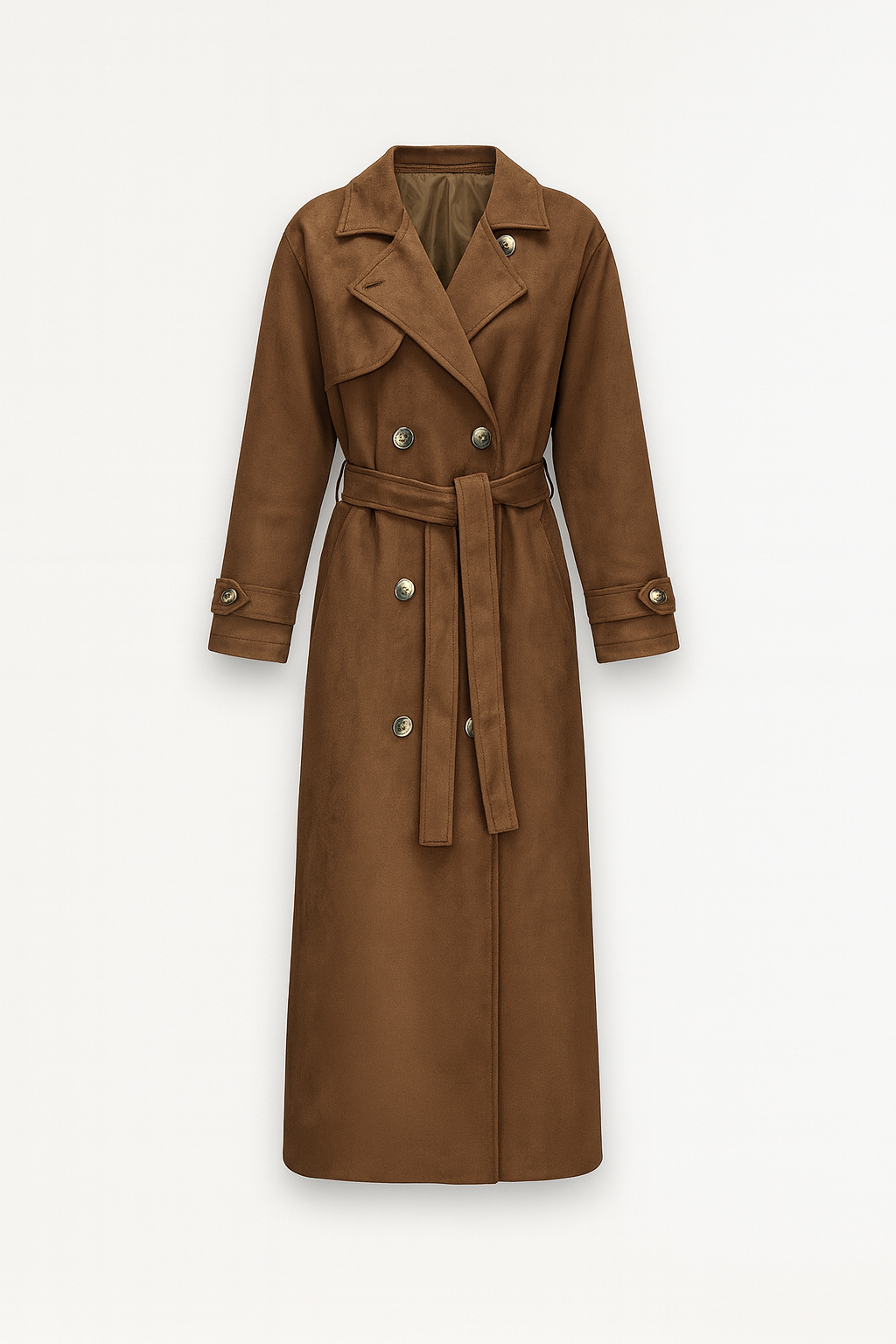 Pia Ladies Trench Coat | Imitation Suede, Oversized Long Trench Coat Women 1