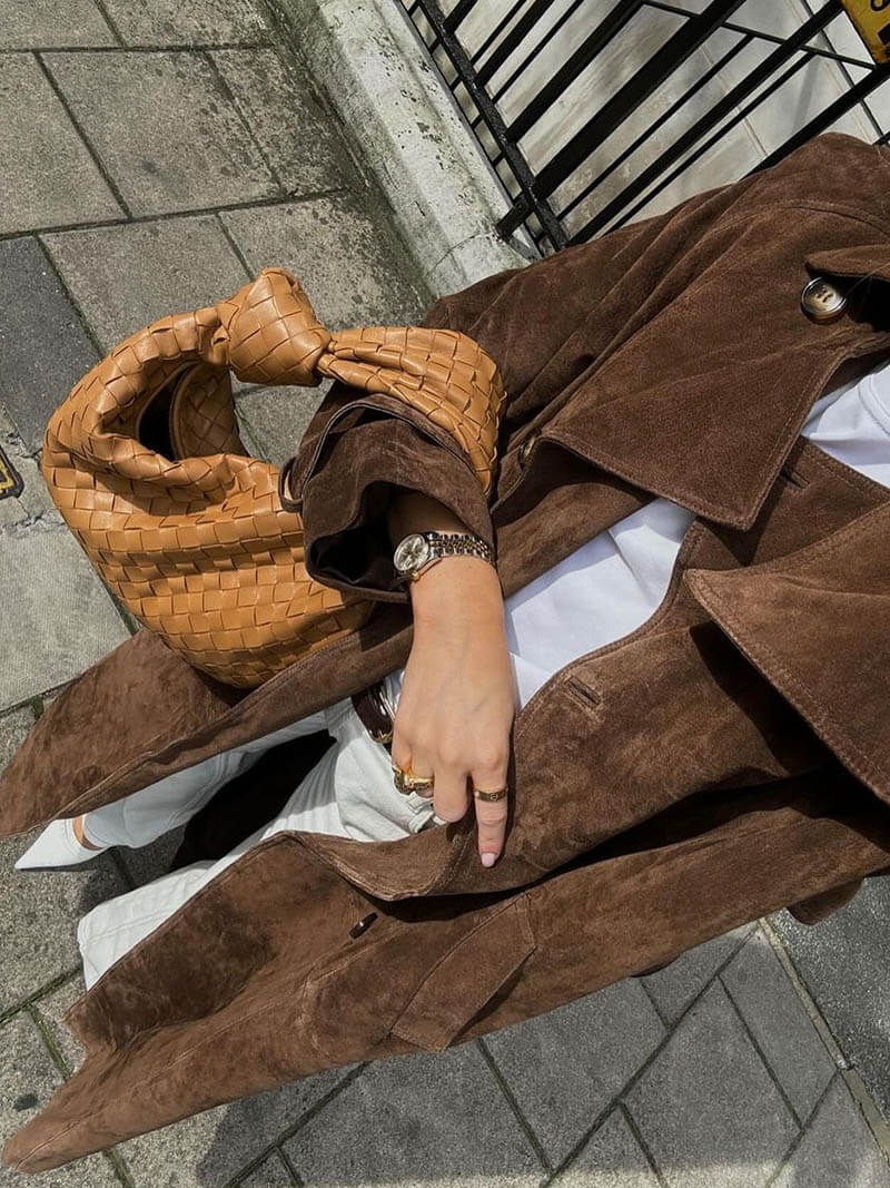 Pia Ladies Trench Coat | Imitation Suede, Oversized Long Trench Coat Women 4