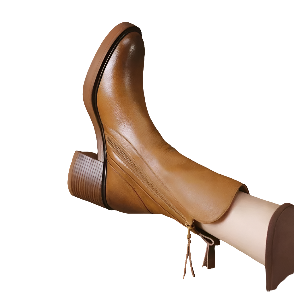 Pia Women's Cowboy Boots | Black Block Heel, Modern Aesthetic 1