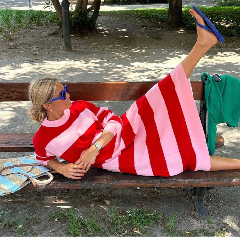 RAISA | Striped midi dress with a flattering fit 3
