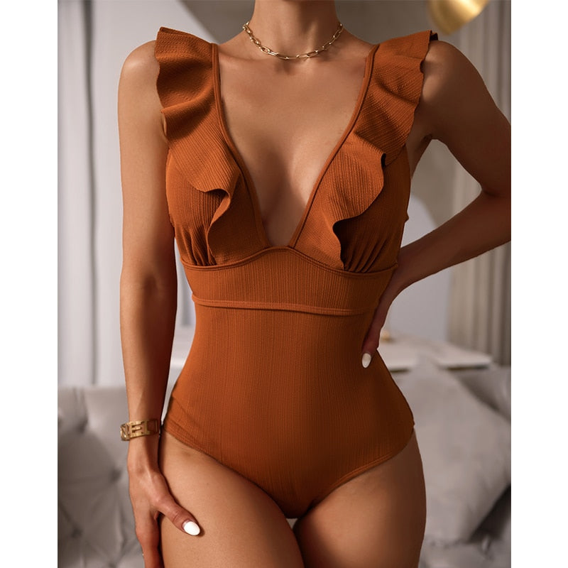 ROXANNE | Boho Bikini with V-Neck, Ruffles & Open Back 2