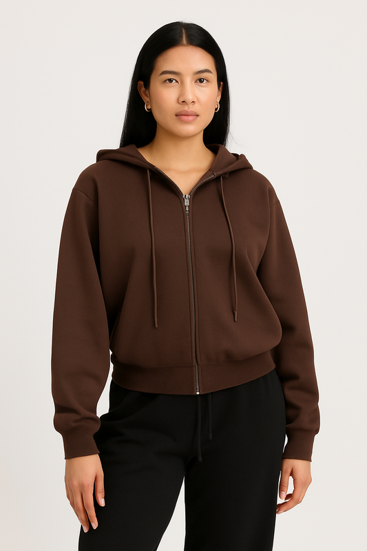 Rita Women's Cardigan | Comfortable Black Zipper with Hood 1