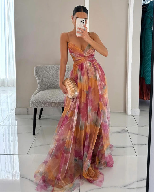 Rosalyn | Maxi Summer Dress with Floral Print and Deep Neckline 1