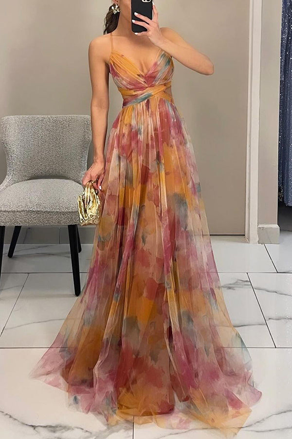 Rosalyn | Maxi Summer Dress with Floral Print and Deep Neckline 4