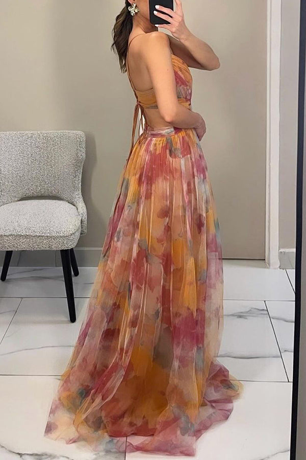 Rosalyn | Maxi Summer Dress with Floral Print and Deep Neckline 5