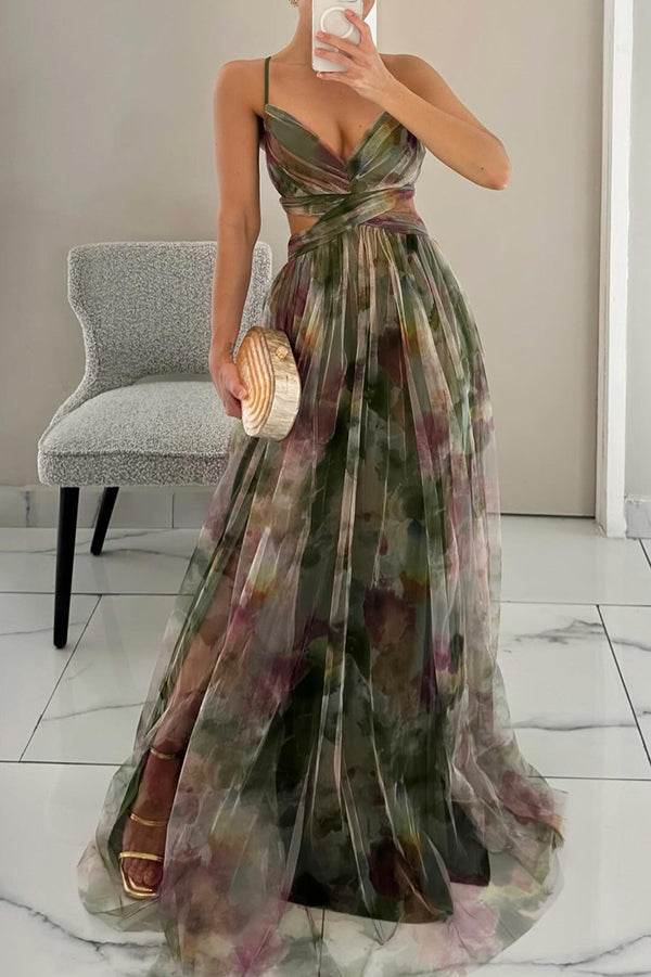 Rosalyn | Maxi Summer Dress with Floral Print and Deep Neckline 7