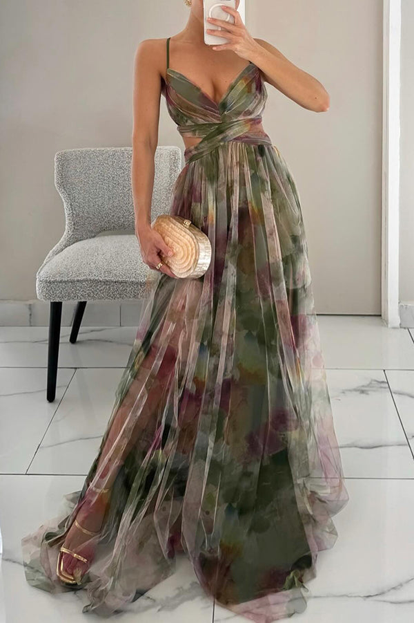 Rosalyn | Maxi Summer Dress with Floral Print and Deep Neckline 8