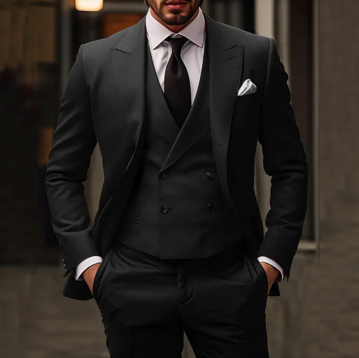 SEBASTIEN | 3-Piece Slim-Fit Men's Suit Blazer Vest Trousers 0