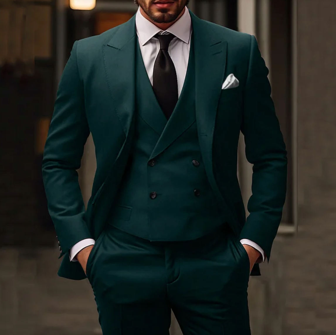 SEBASTIEN | 3-Piece Slim-Fit Men's Suit Blazer Vest Trousers 2
