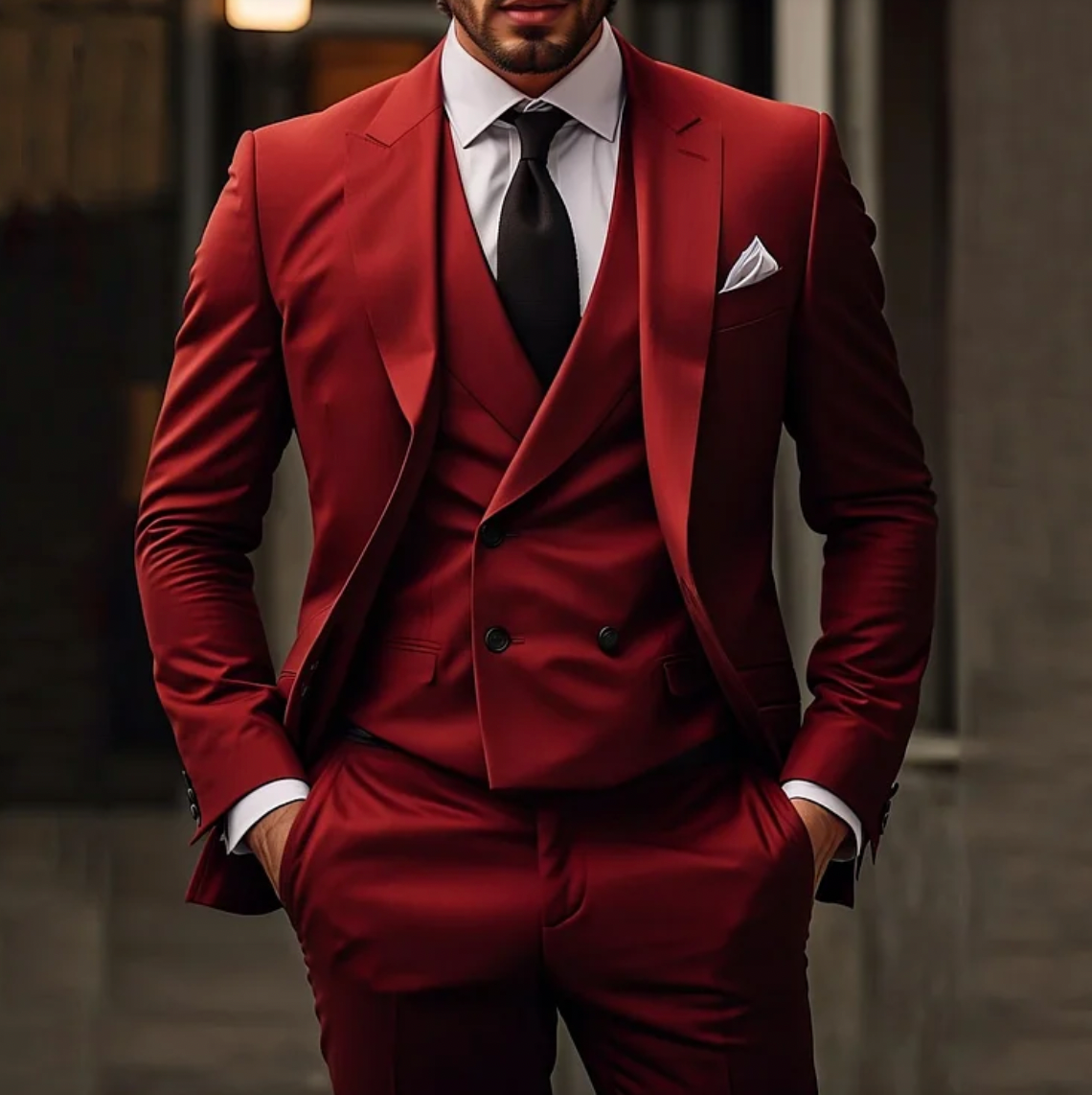SEBASTIEN | 3-Piece Slim-Fit Men's Suit Blazer Vest Trousers 3