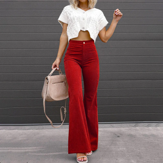 SELENE | Women's flared trousers – High waist and fitted fit 0
