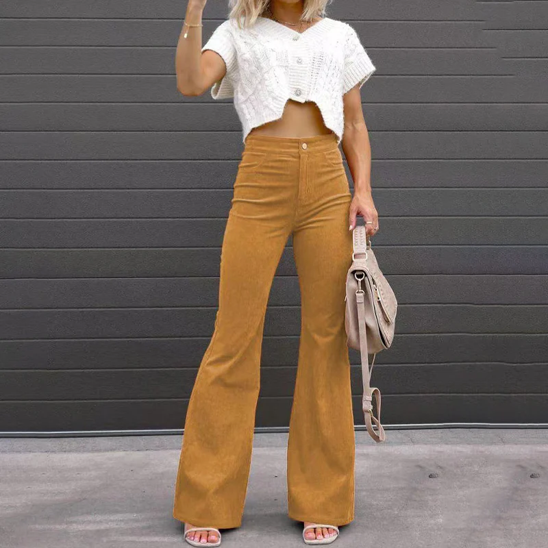 SELENE | Women's flared trousers – High waist and fitted fit 6