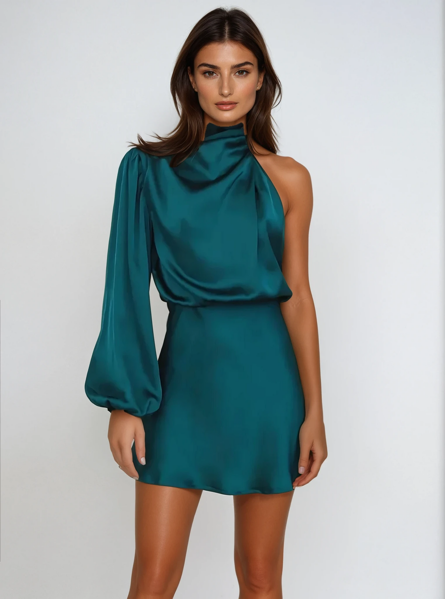SELINA | Asymmetrical Satin Evening Dress 0