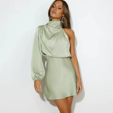 SELINA | Asymmetrical Satin Evening Dress 6