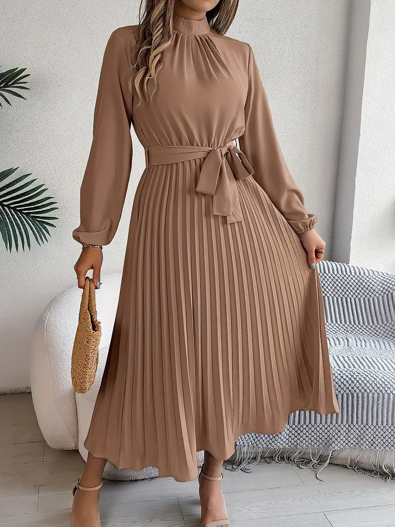 SERENA – Minimalist Midi Dress with Belt 10