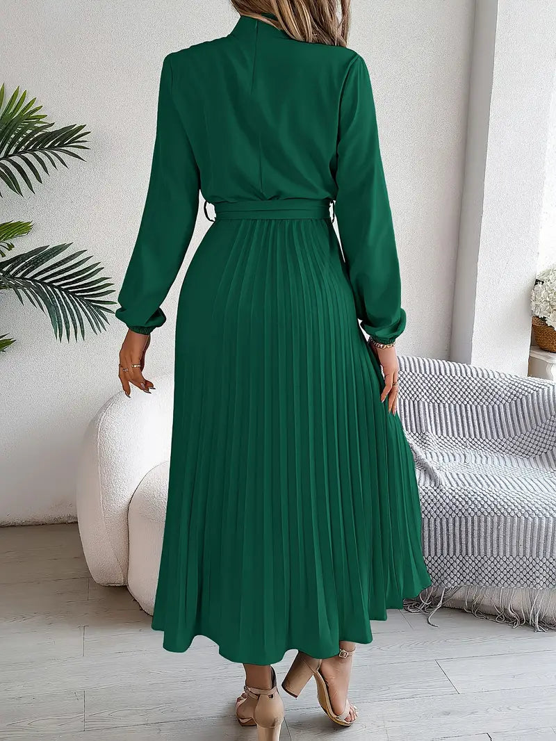 SERENA – Minimalist Midi Dress with Belt 3