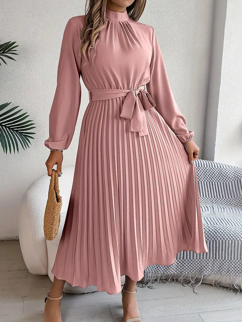 SERENA – Minimalist Midi Dress with Belt 6