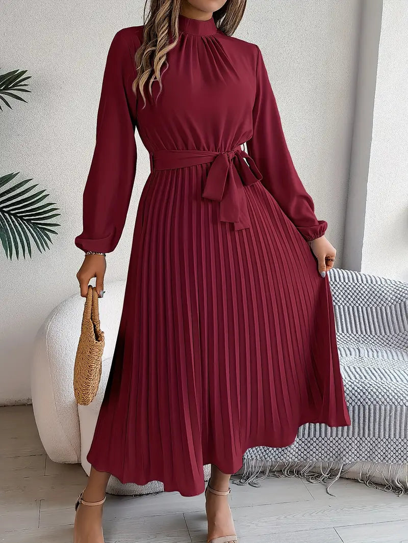 SERENA – Minimalist Midi Dress with Belt 8