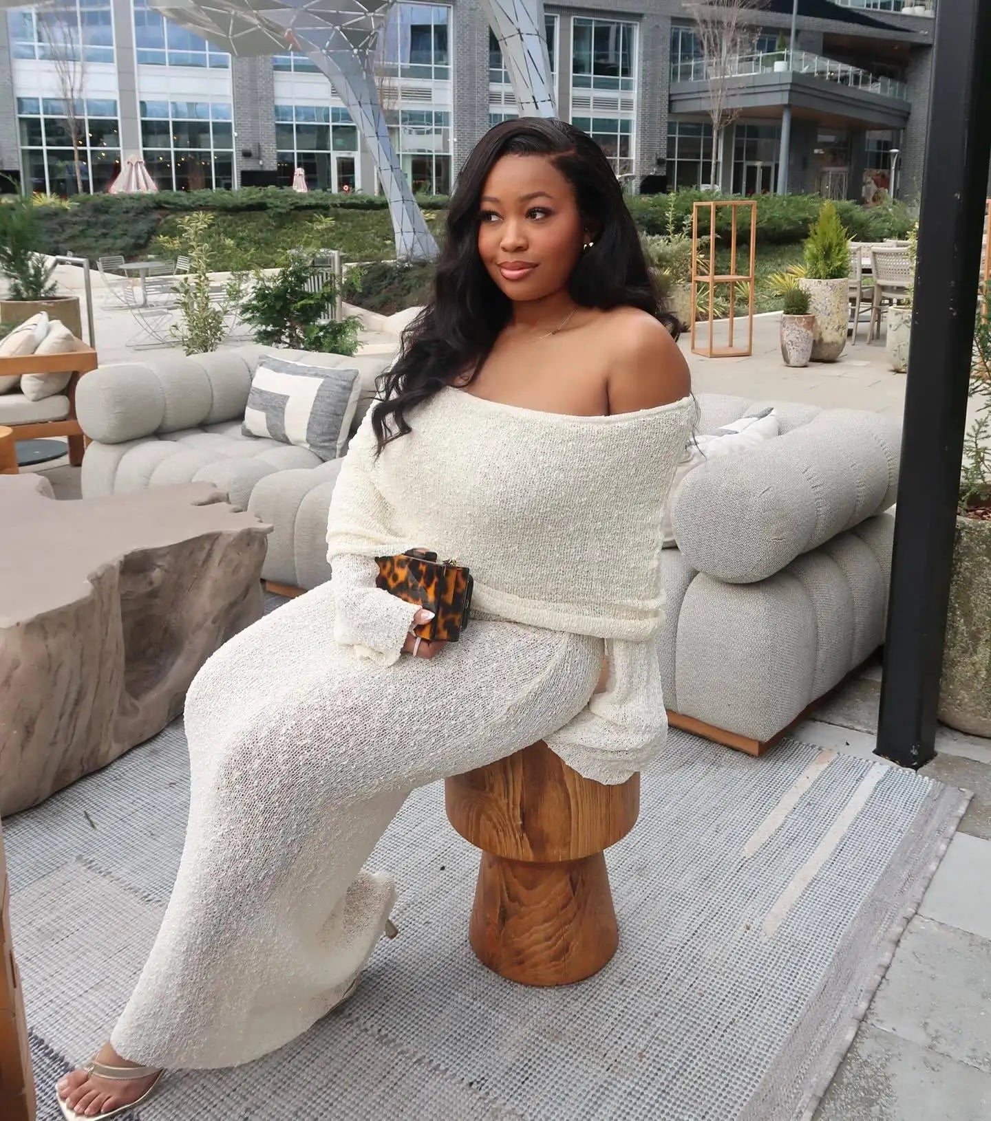 SOLVANA | Crocheted maxi beach dress with off-shoulder neckline 7