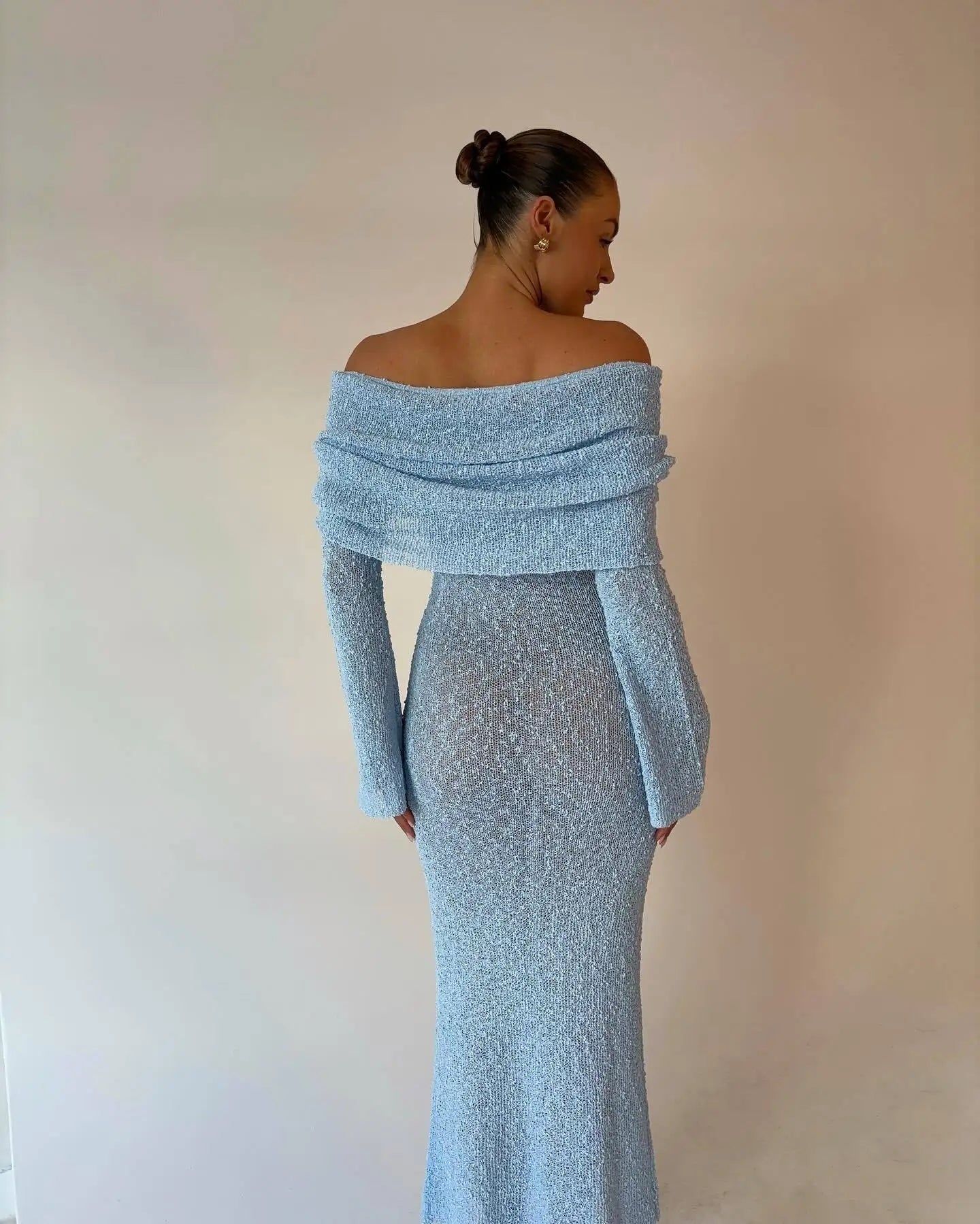 SOLVANA | Crocheted maxi beach dress with off-shoulder neckline 9