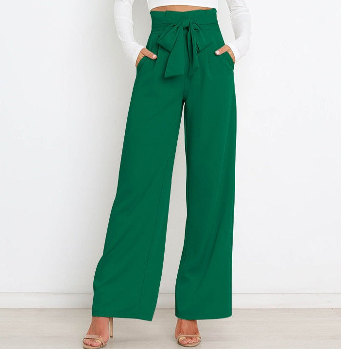 SORELLA | High-Waisted Trousers with Tie Belt and Wide Legs 10