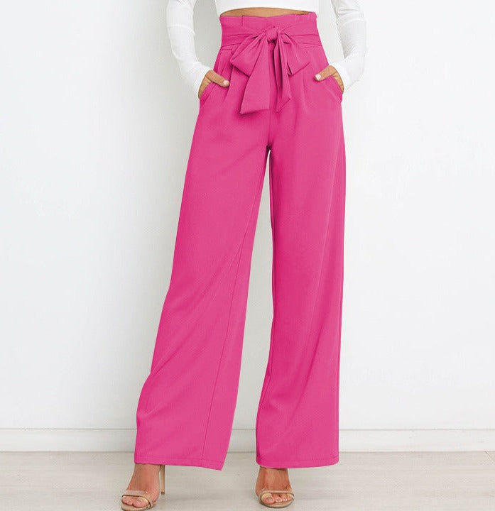 SORELLA | High-Waisted Trousers with Tie Belt and Wide Legs 12