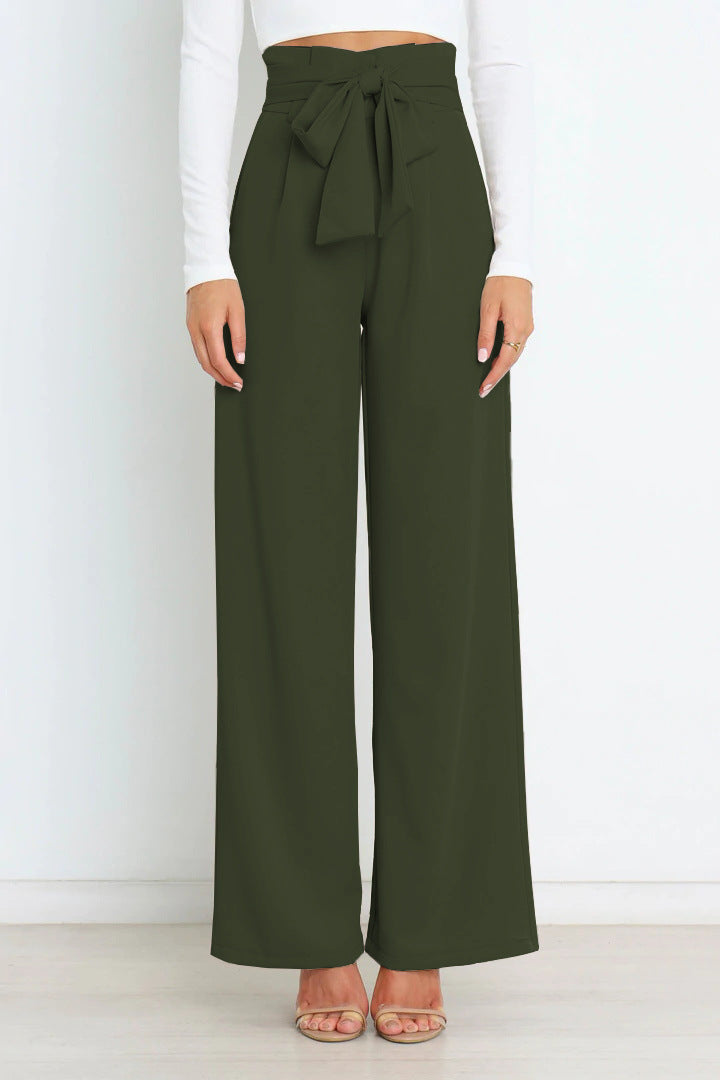 SORELLA | High-Waisted Trousers with Tie Belt and Wide Legs 13