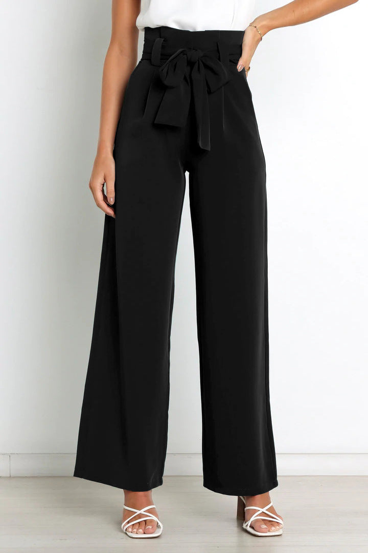 SORELLA | High-Waisted Trousers with Tie Belt and Wide Legs 4