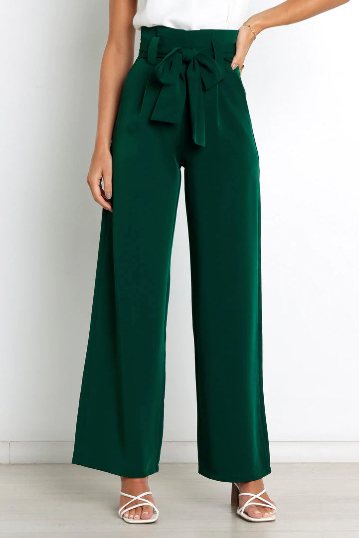 SORELLA | High-Waisted Trousers with Tie Belt and Wide Legs 5