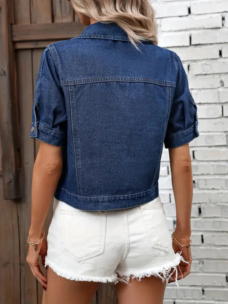 Sabrine Women's Denim Jacket | Breathable Denim, Casual Long Denim Jacket 1