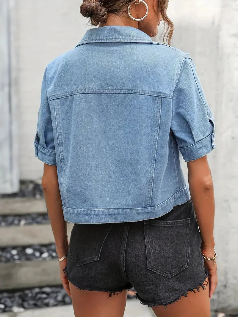 Sabrine Women's Denim Jacket | Breathable Denim, Casual Long Denim Jacket 5