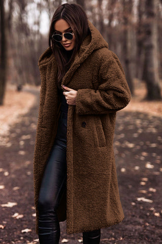Sari Women's Trench Coat | Luxury Teddy Fabric, With Hood 2