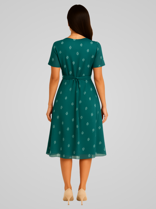 Selina – Airy Midi Dress with V-neck 1