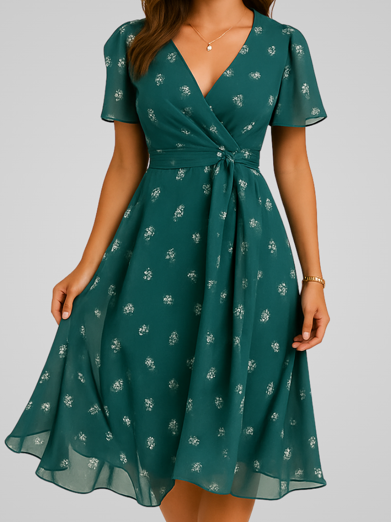 Selina – Airy Midi Dress with V-neck 2